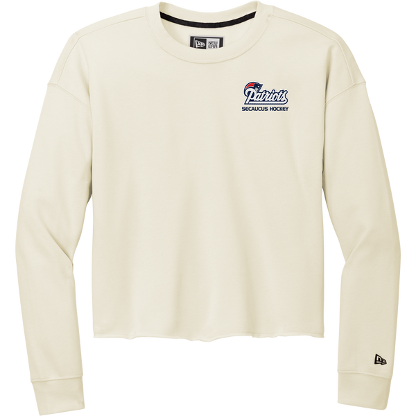 Secaucus Patriots New Era Ladies Tri-Blend Fleece Crop Crew